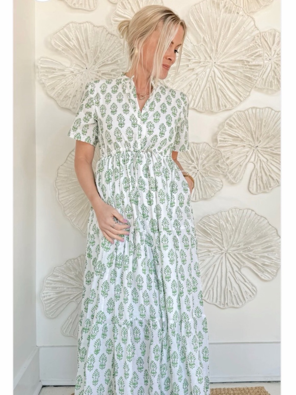 The Sara Block Print Maxi The Blue Heron Boutique